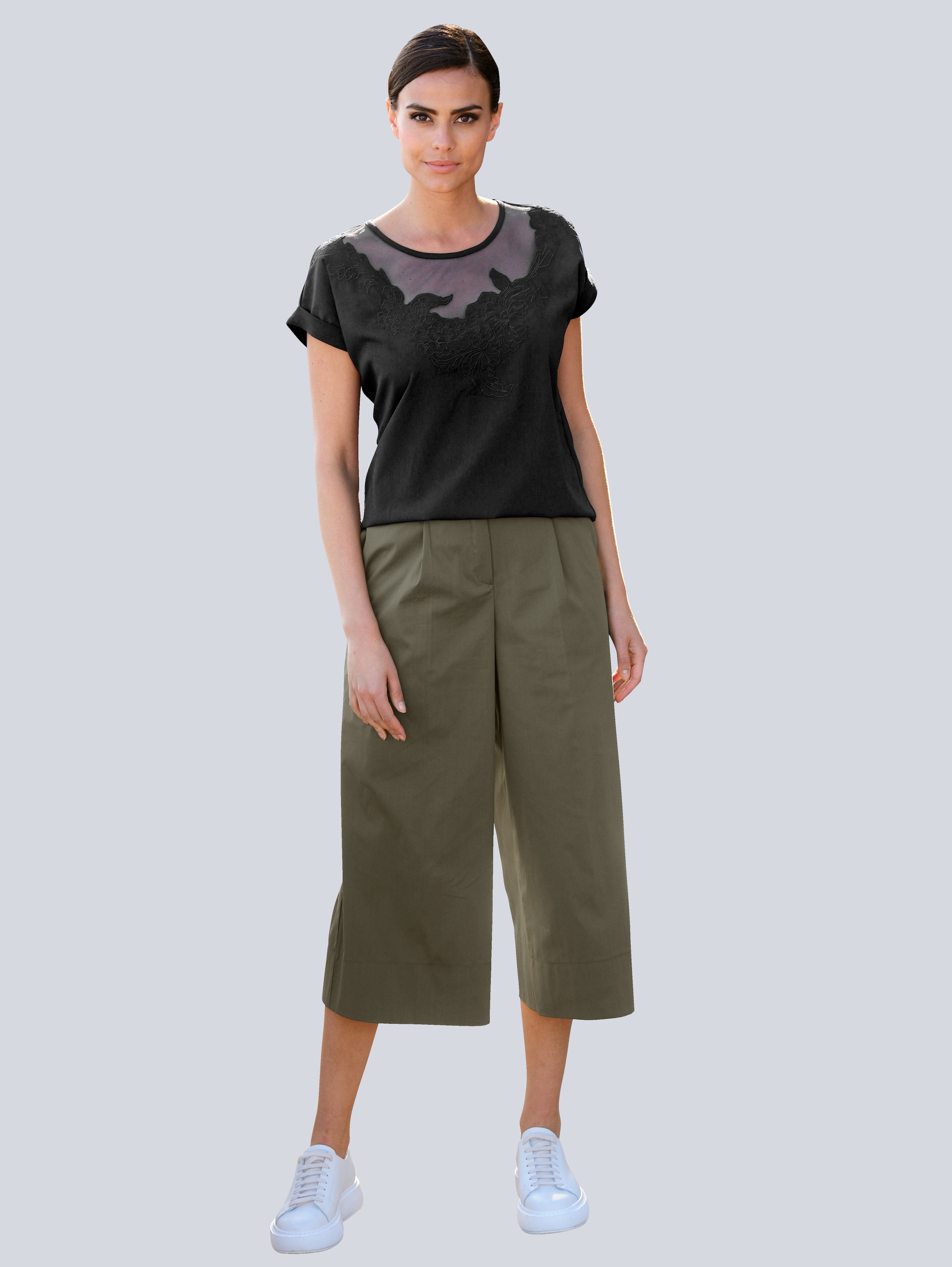 Culotte Hose mit weitem Beinverlauf 1