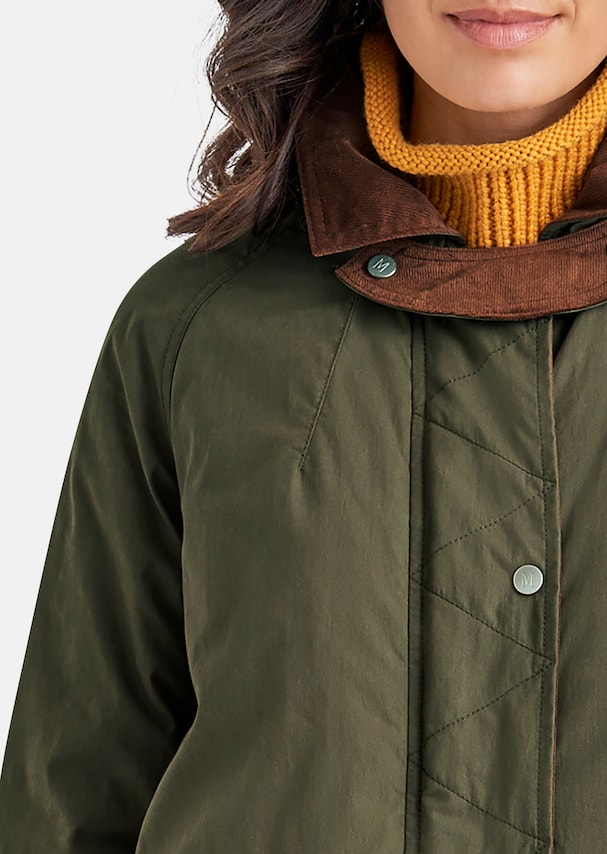Padded outdoor jacket with corduroy trims 4