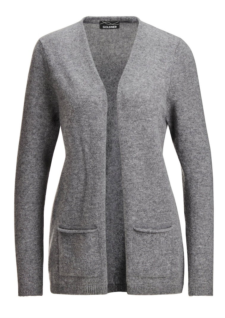 Kaschmir-Longstrickjacke