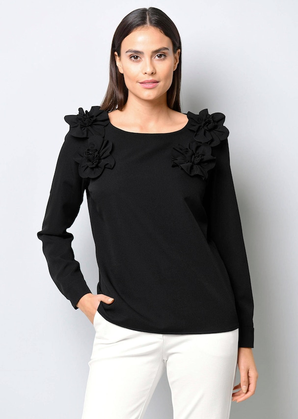 Bluse mit 3-D Blumen