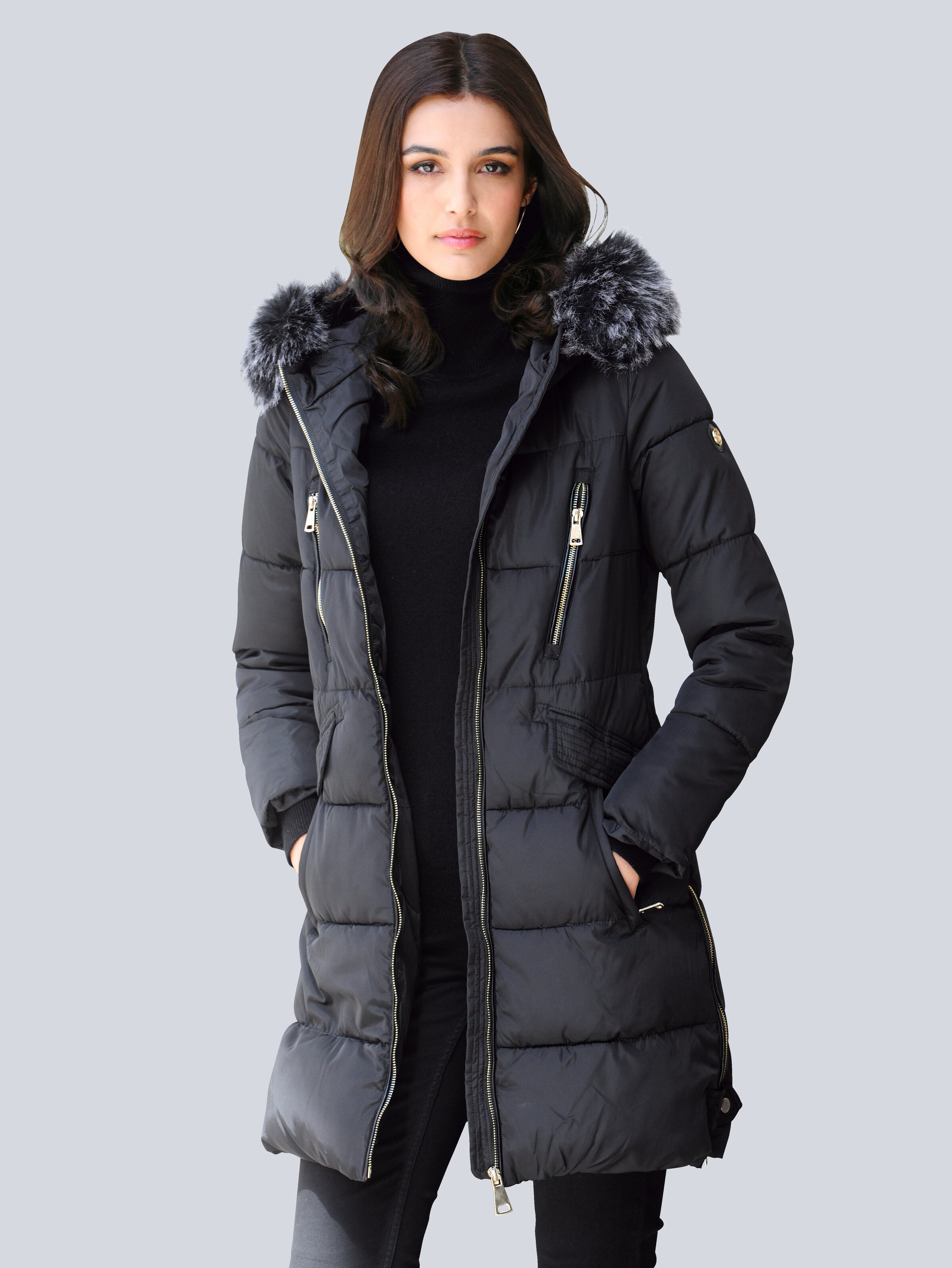 Jacke mit Kunstfell-Kragen 3