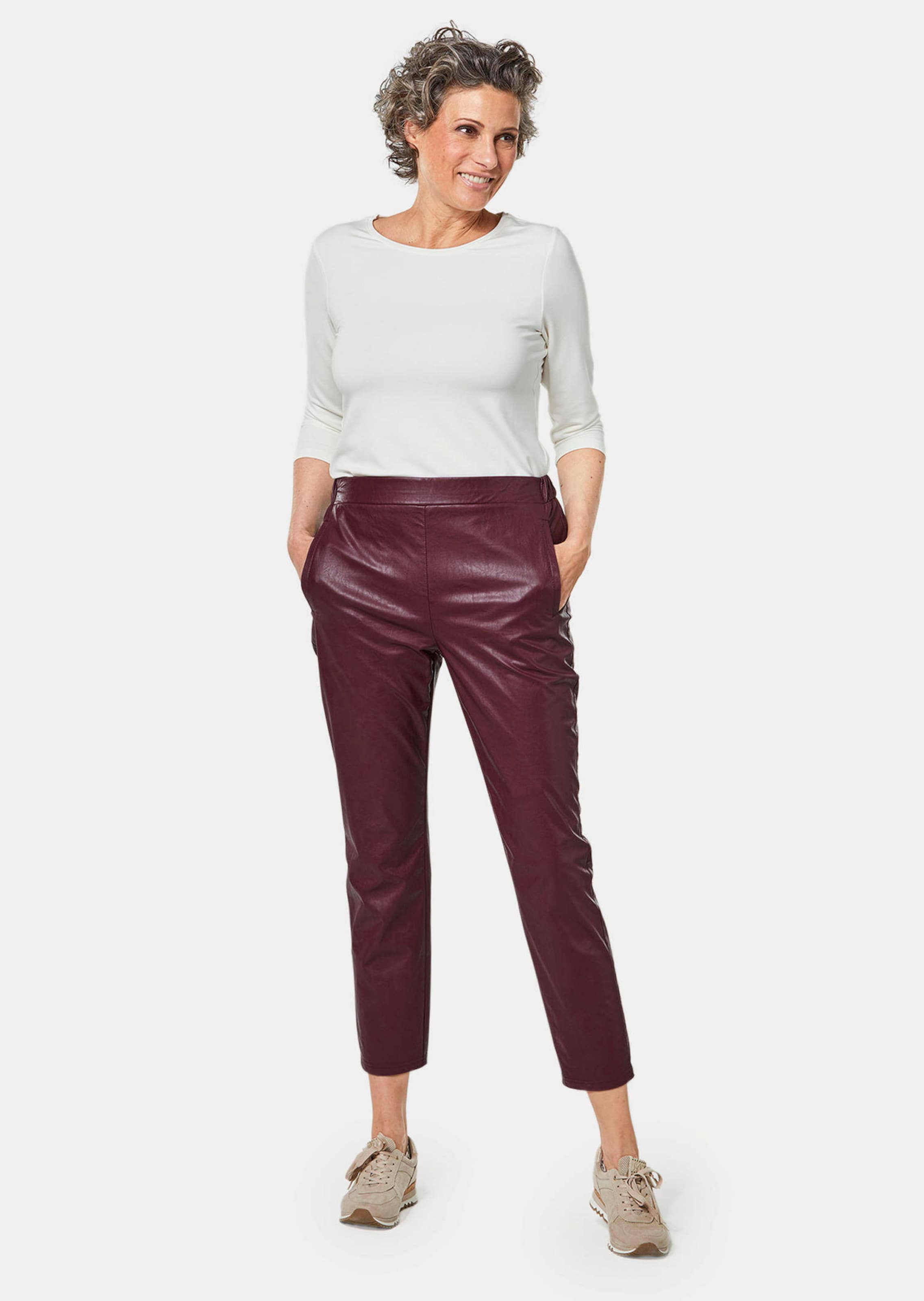 Pantalon aspect cuir - rouge foncé - Gr. 40 de Goldner Fashion