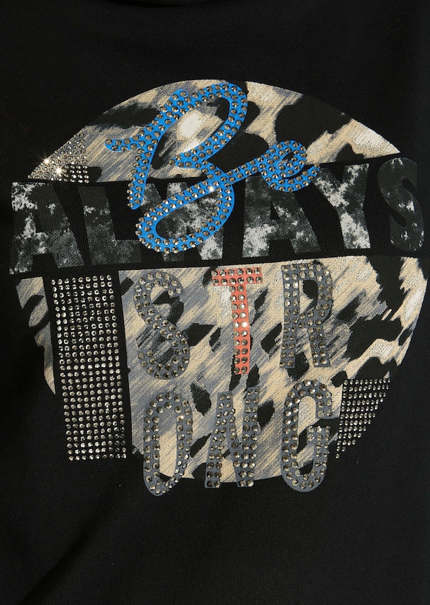 Bedrucktes Sweatshirt mit Glanzakzenten 4