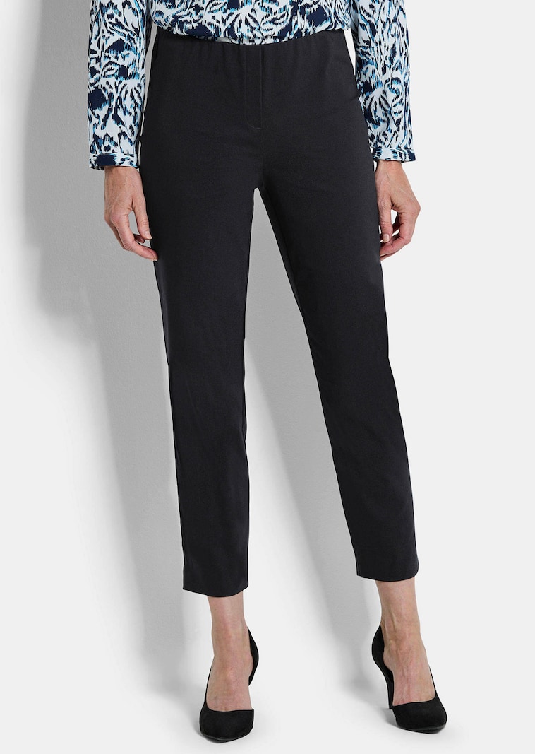 7/8-broek LOUISA van bengaline, met elastische tailleband