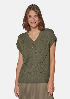 Chunky knit jumper with lace pattern thumbnail 1