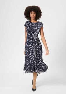 Summer dress with polka dot print and flounces thumbnail 2