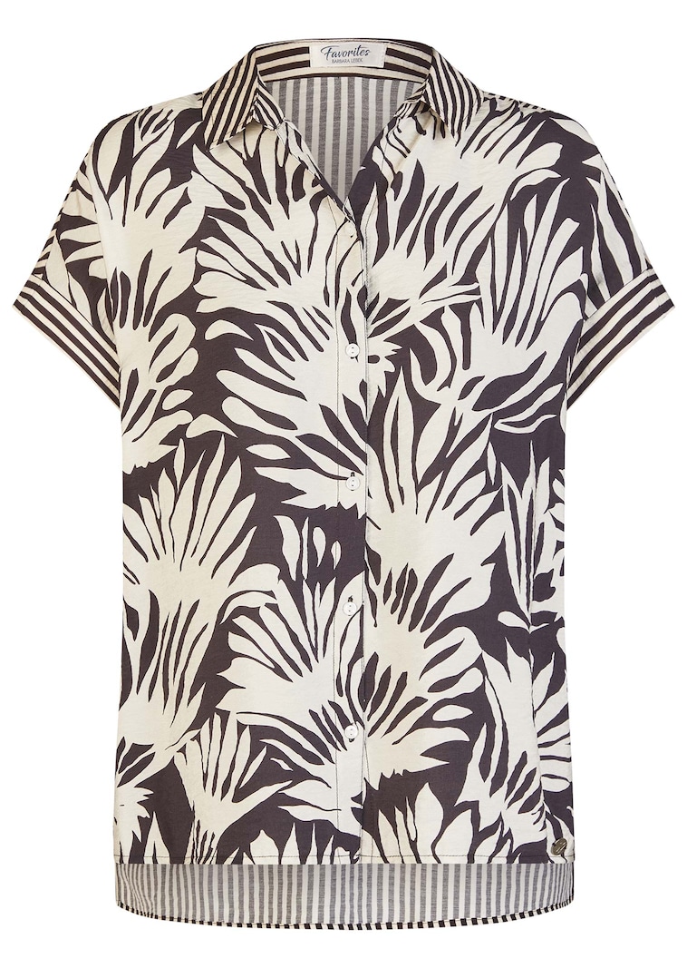 Chemisier à manches courtes avec mix de motifs