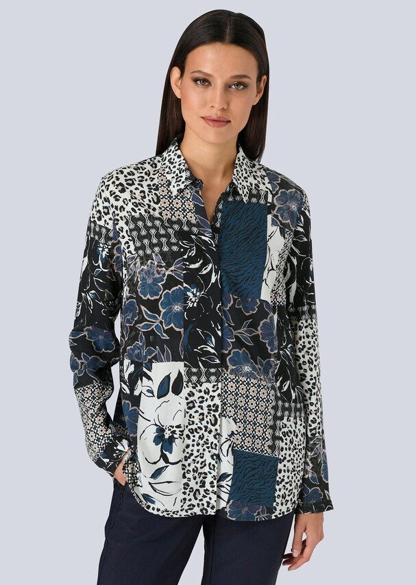 Bluse mit Patchwork-Druck