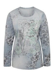 Glanzend shirt met digitale print thumbnail 1