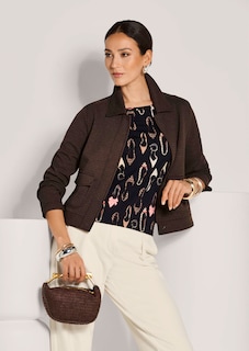 Leichter Jerseyblazer mit Waffeloptik thumbnail 4