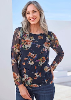 T-shirt en mesh à imprimé floral thumbnail 7