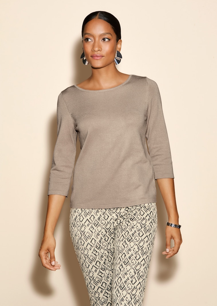 Strickpullover mit U-Boot-Ausschnitt