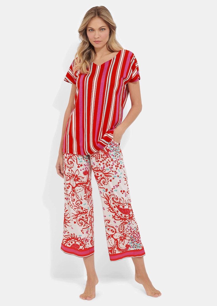 Pyjama aus Baumwoll-Jersey mit Modal