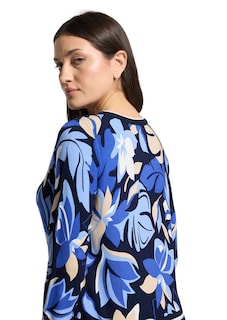 Feinstrickpullover mit Ringel-Blüten-Druck thumbnail 5