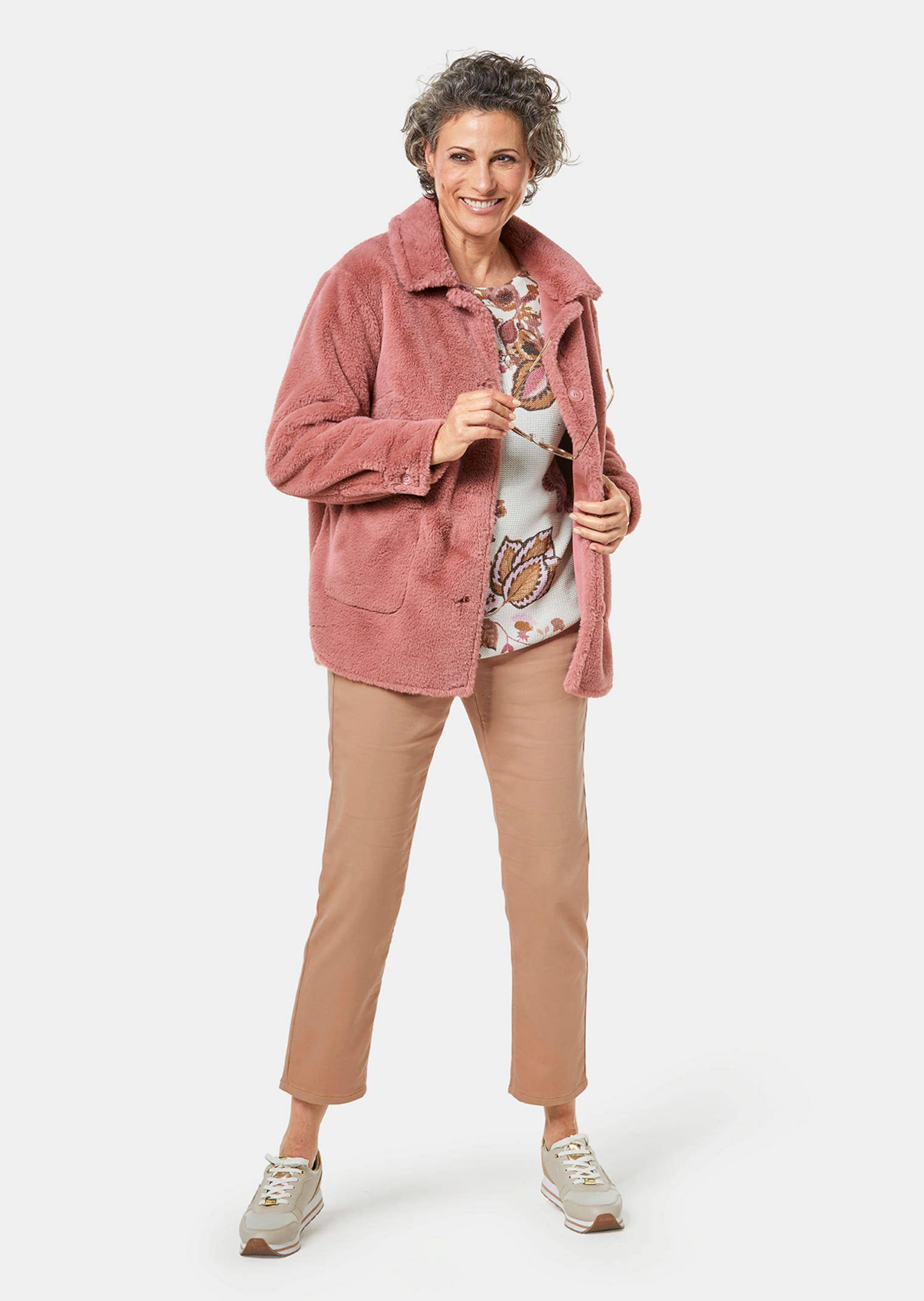 Veste en tissu fourrure - pêche - Gr. 56 de Goldner Fashion