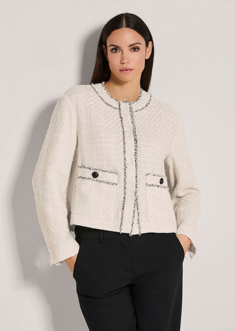 Kurzblazer in Bouclé-Optik