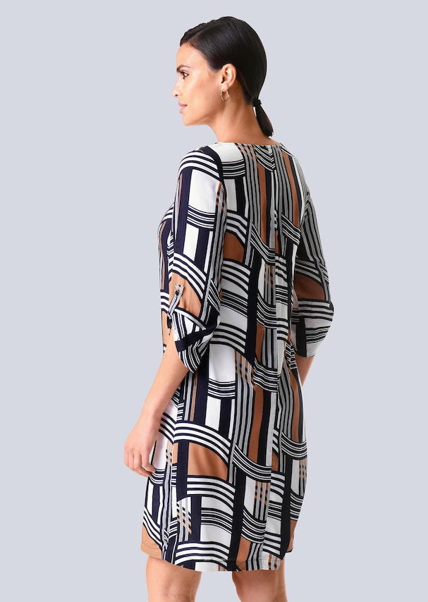 Kleid mit grafischem Dessin 2