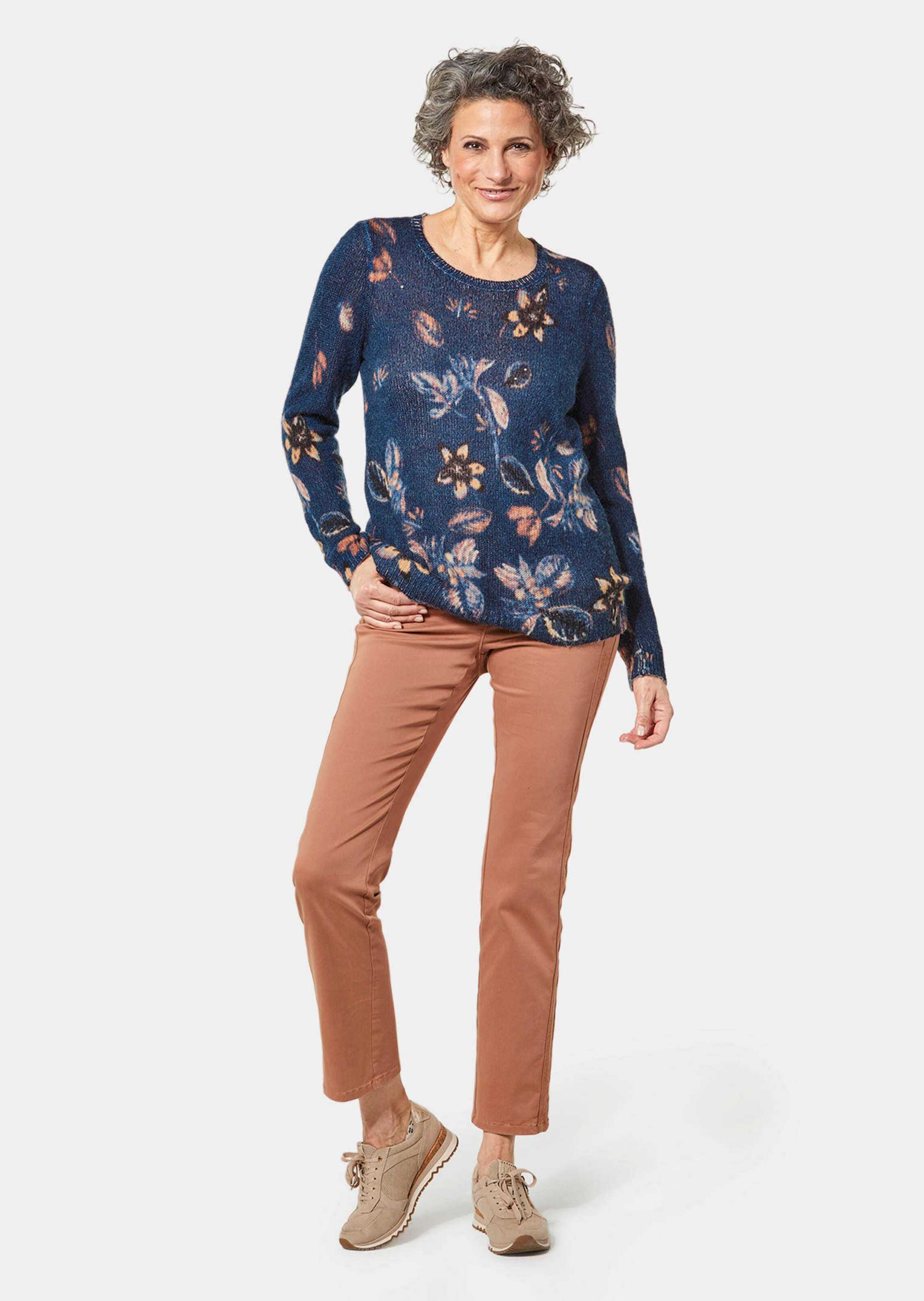 Pull imprimé - marine / à motifs - Gr. 20 de Goldner Fashion