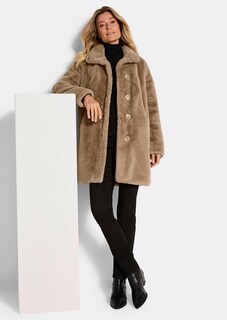 Teddymantel mit Animal-Print-Futter thumbnail 4