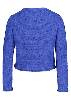 Bouclé-Jacke mit Glanzgarn und Fransensaum thumbnail 4