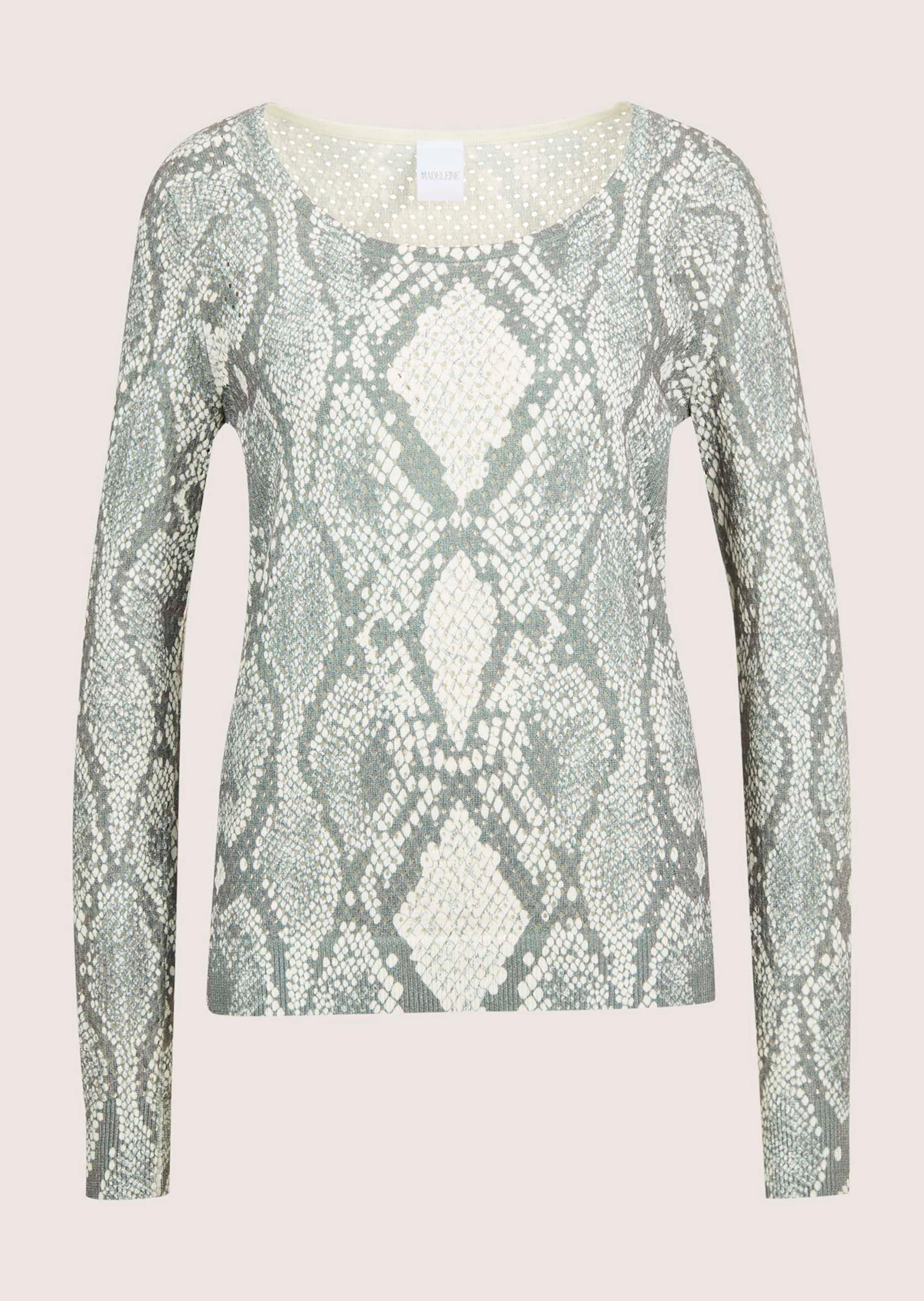 Ajour-Pullover mit Unikat-Print