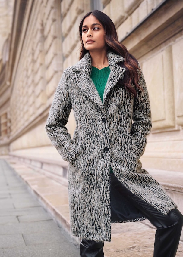 Manteau forme blazer look léopard