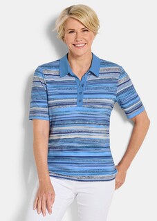 Geringeltes Poloshirt aus Viskose-Jersey thumbnail 1