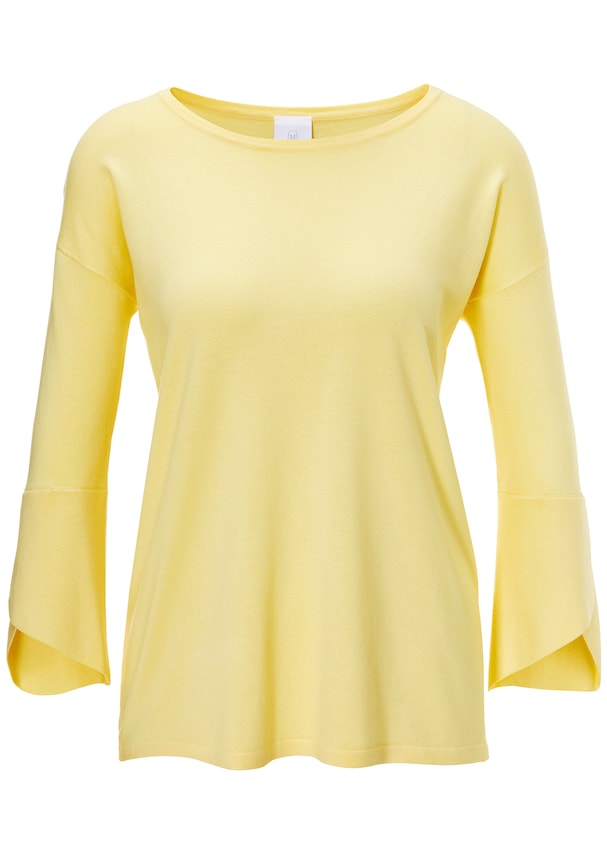 Casual round neck jumper with 3/4-length sleeves