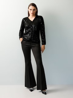 Strickjacke mit filigranem Paillettenbesatz thumbnail 4