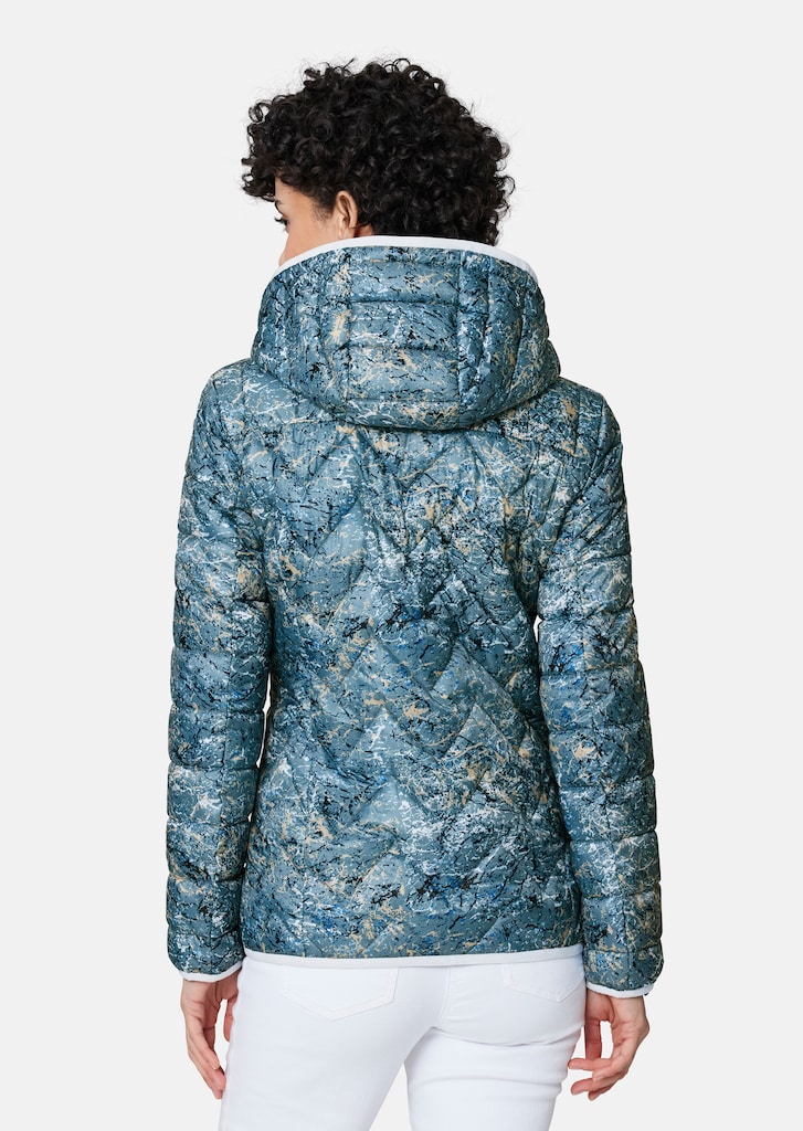 Warming padded quilted jacket with hood 2