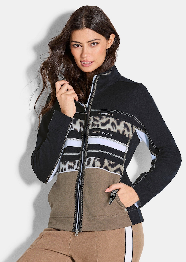 Veste en polaire avec imprimé animalier