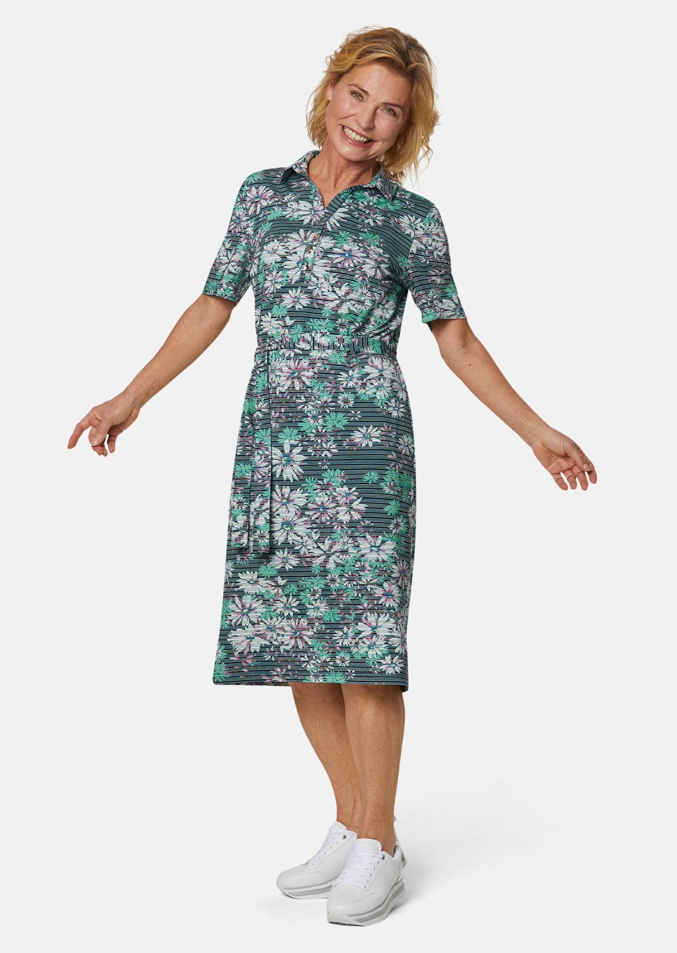 Robe - marine / vert menthe / à motifs - Gr. 38 de Goldner Fashion