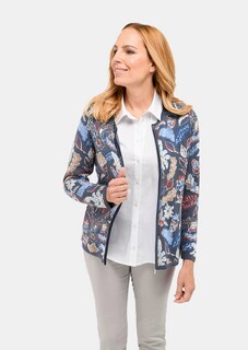 Farbharmonische Strickjacke mit fantasievollem Jacquardmuster thumbnail 1
