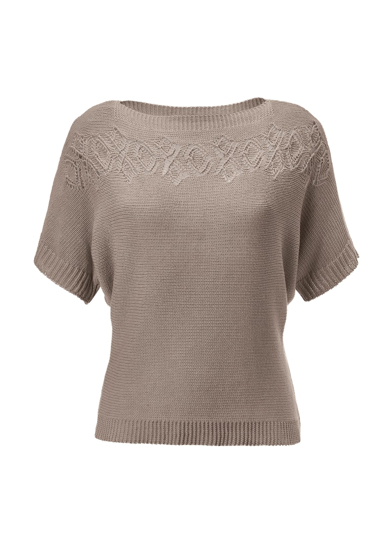 Halbarm-Pullover aus Baumwolle und Leinen