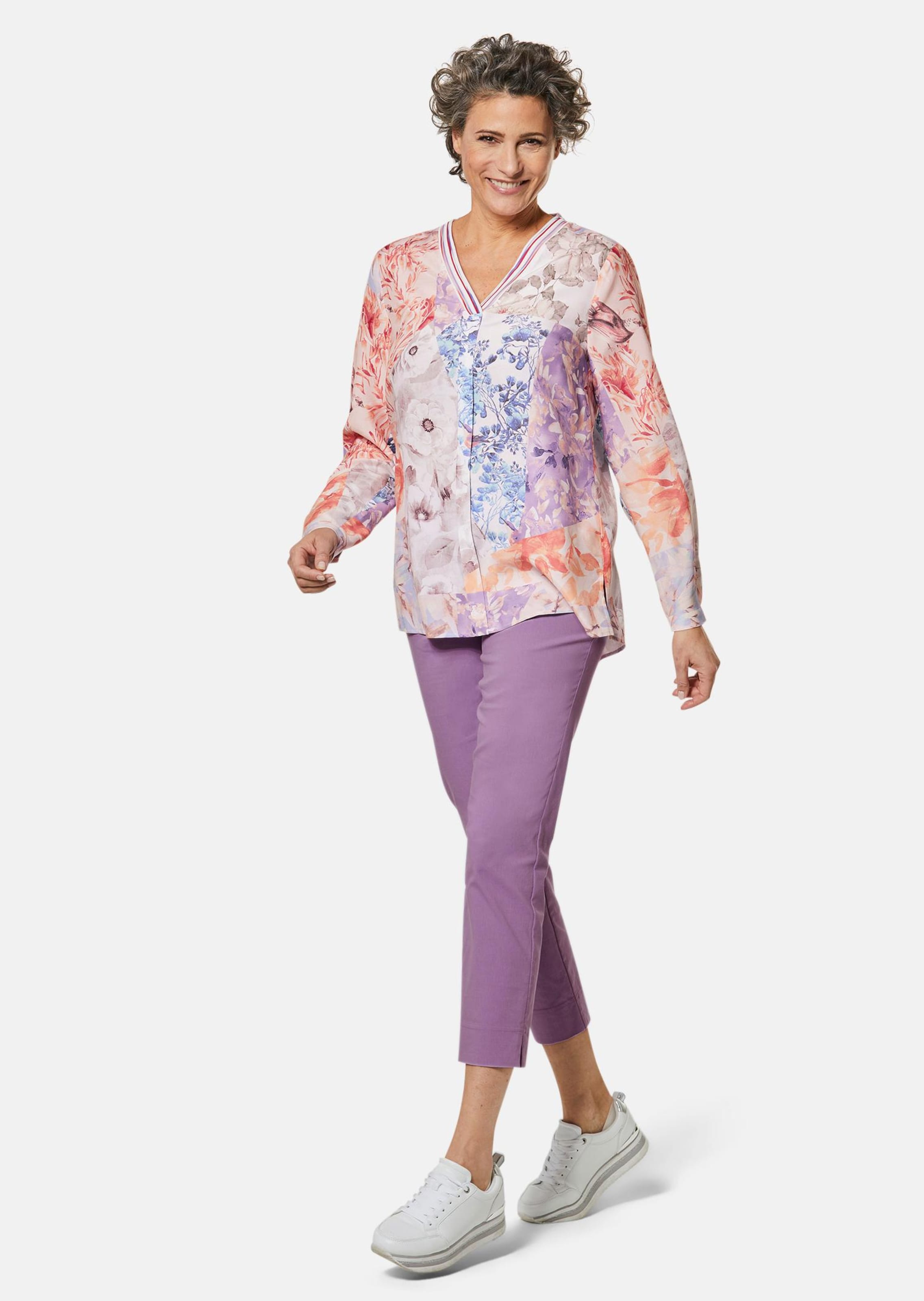 Tunique imprimée - mauve / orange / à motifs - Gr. 26 de Goldner Fashion