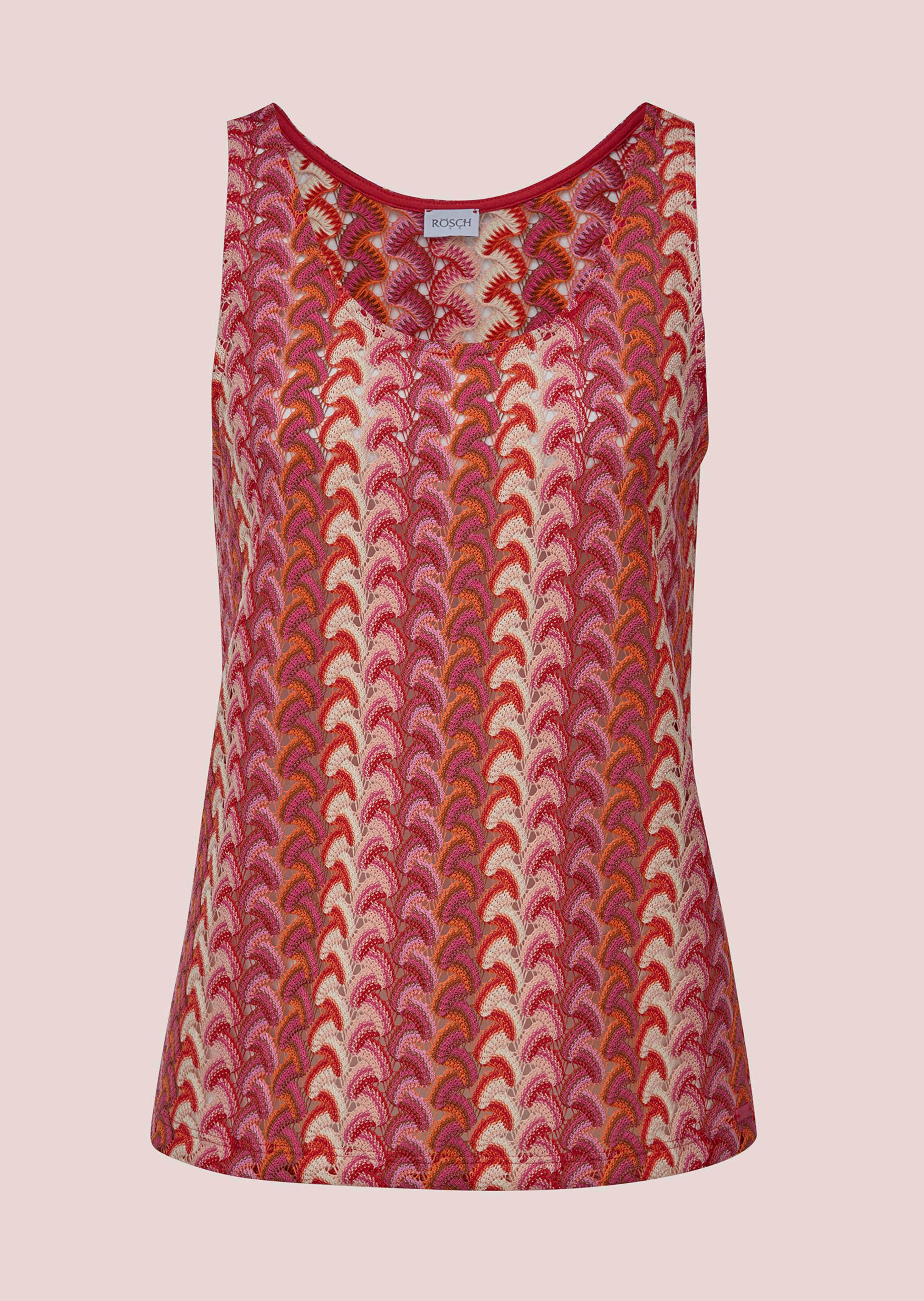 Ärmelloses Stricktop aus Häkelspitze