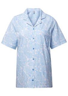 Baumwoll-Pyjama mit femininem Paisleydruck und Knopfleiste thumbnail 2