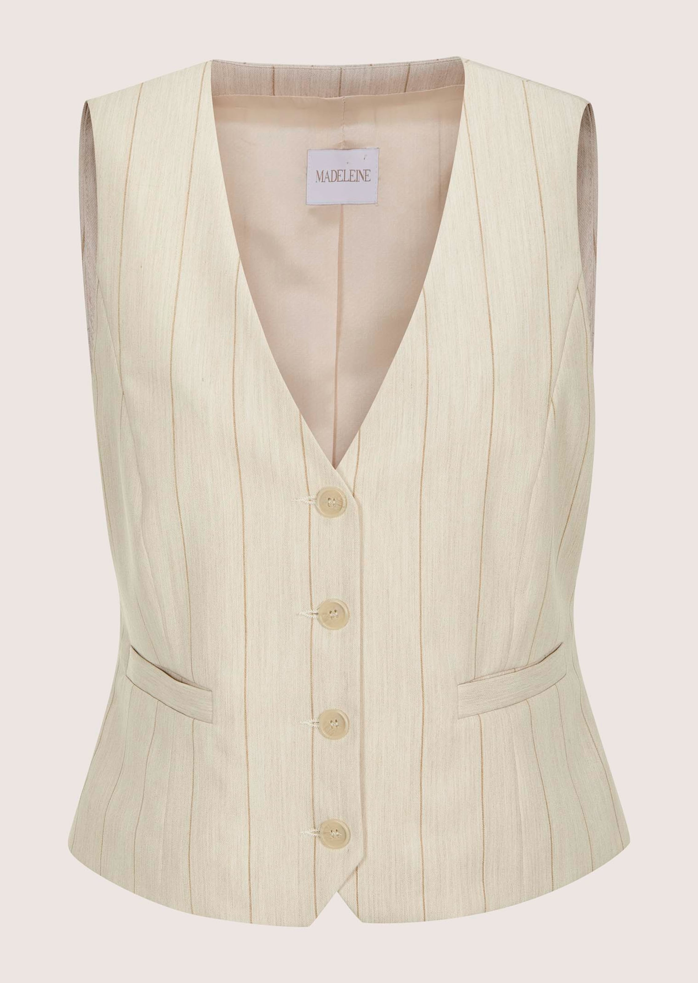 Cropped pinstripe waistcoat