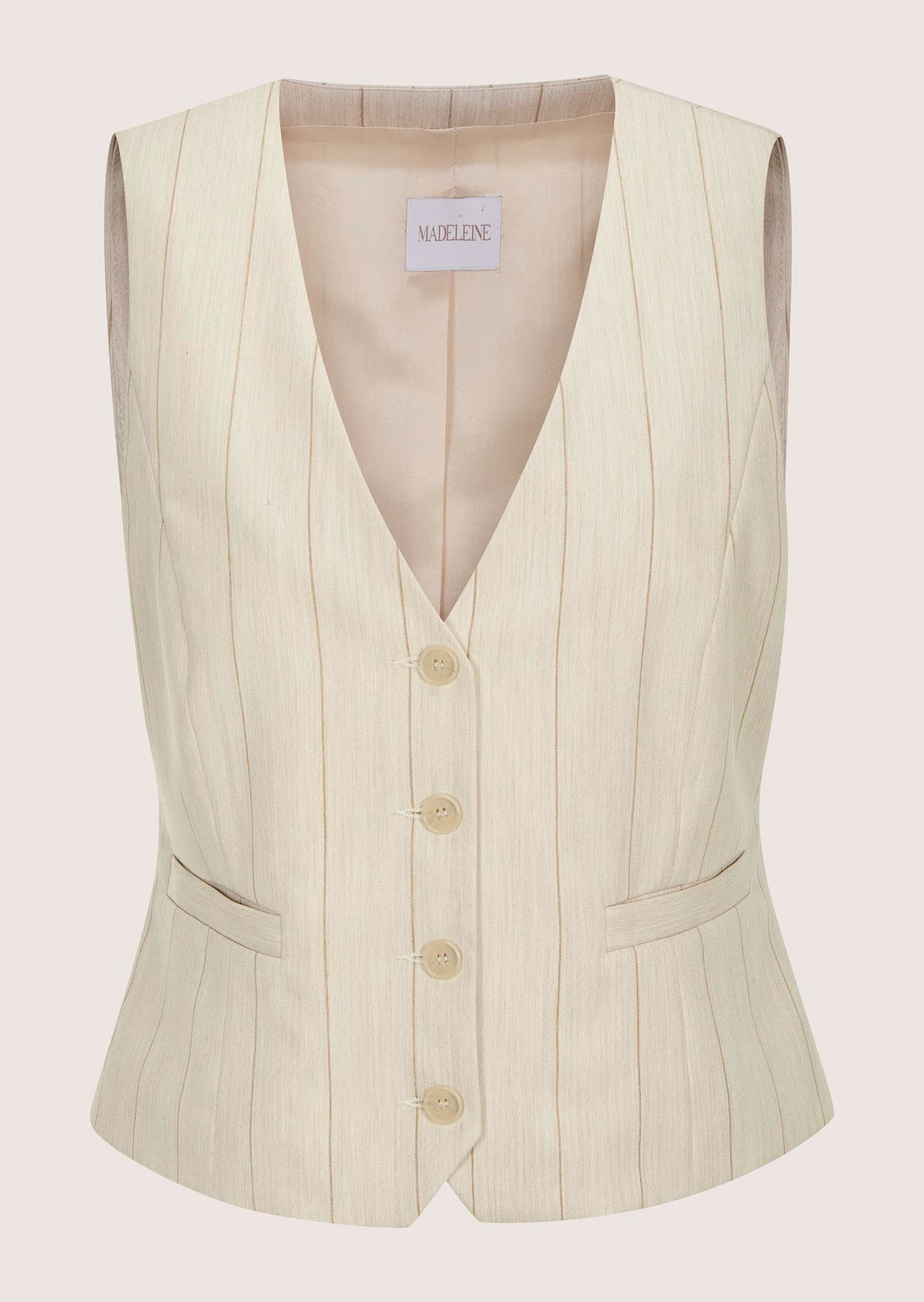 Cropped pinstripe waistcoat