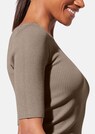 Rippstrickpullover mit kurzen Ärmeln thumbnail 5