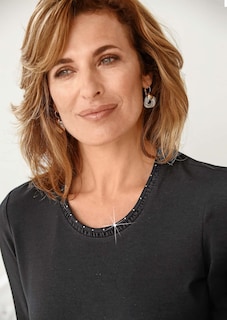 T-shirt brillant à encolure arrondie en coton Pima thumbnail 5