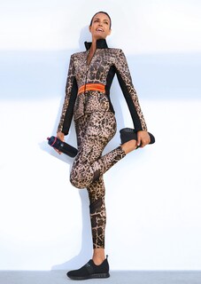 Leggings mit Leo-Print und Mesheinsätzen thumbnail 2
