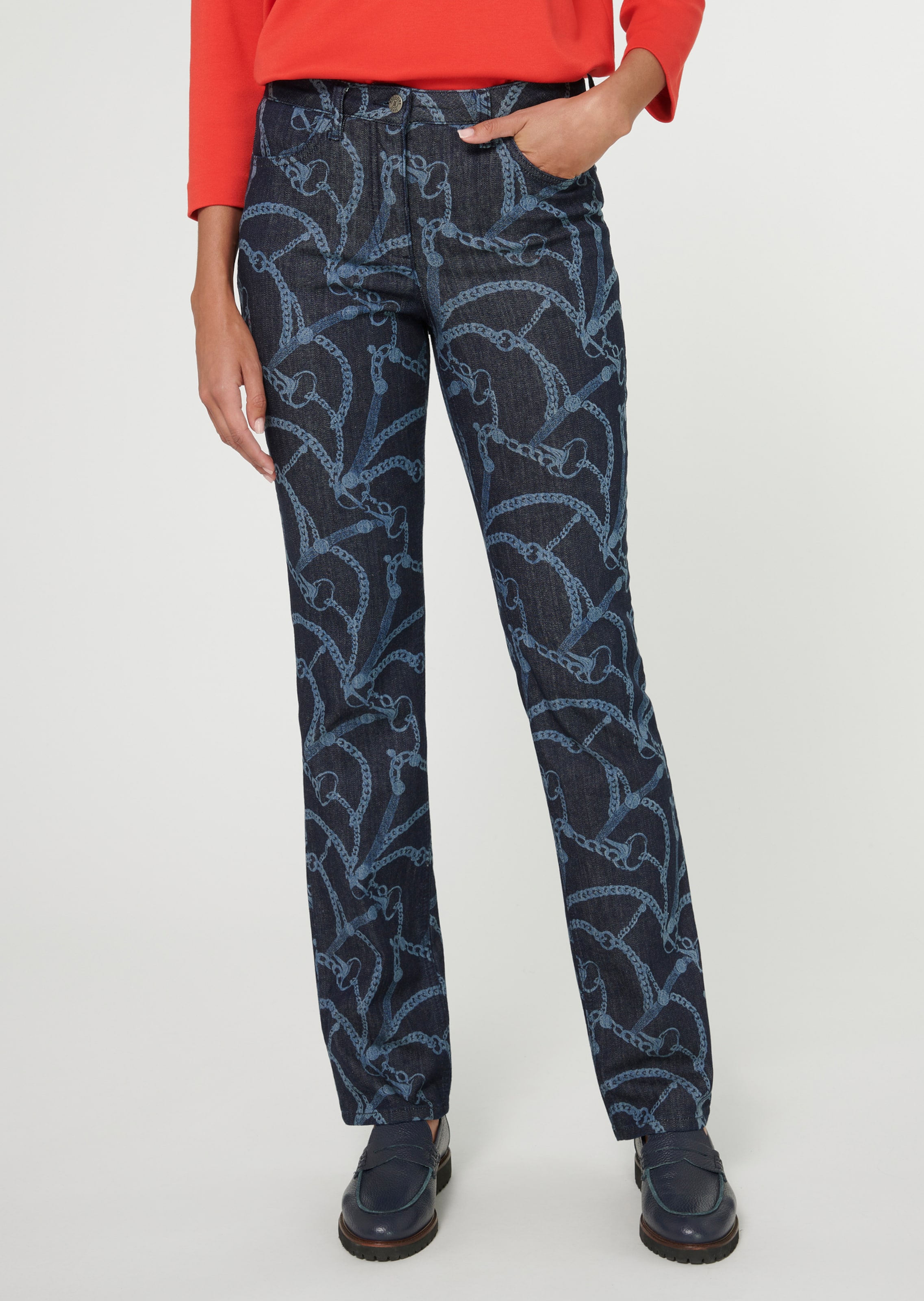 Bedruckte Jeans in gerader Form