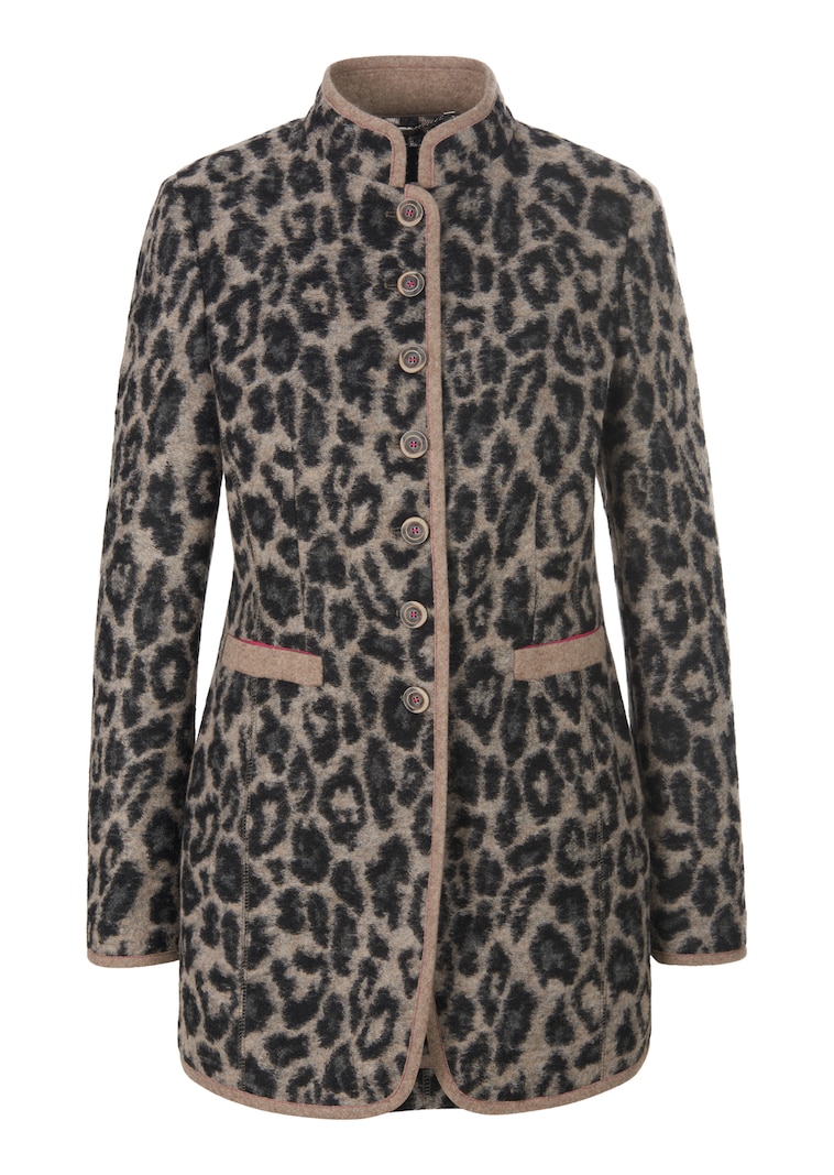 Leopard print frock coat