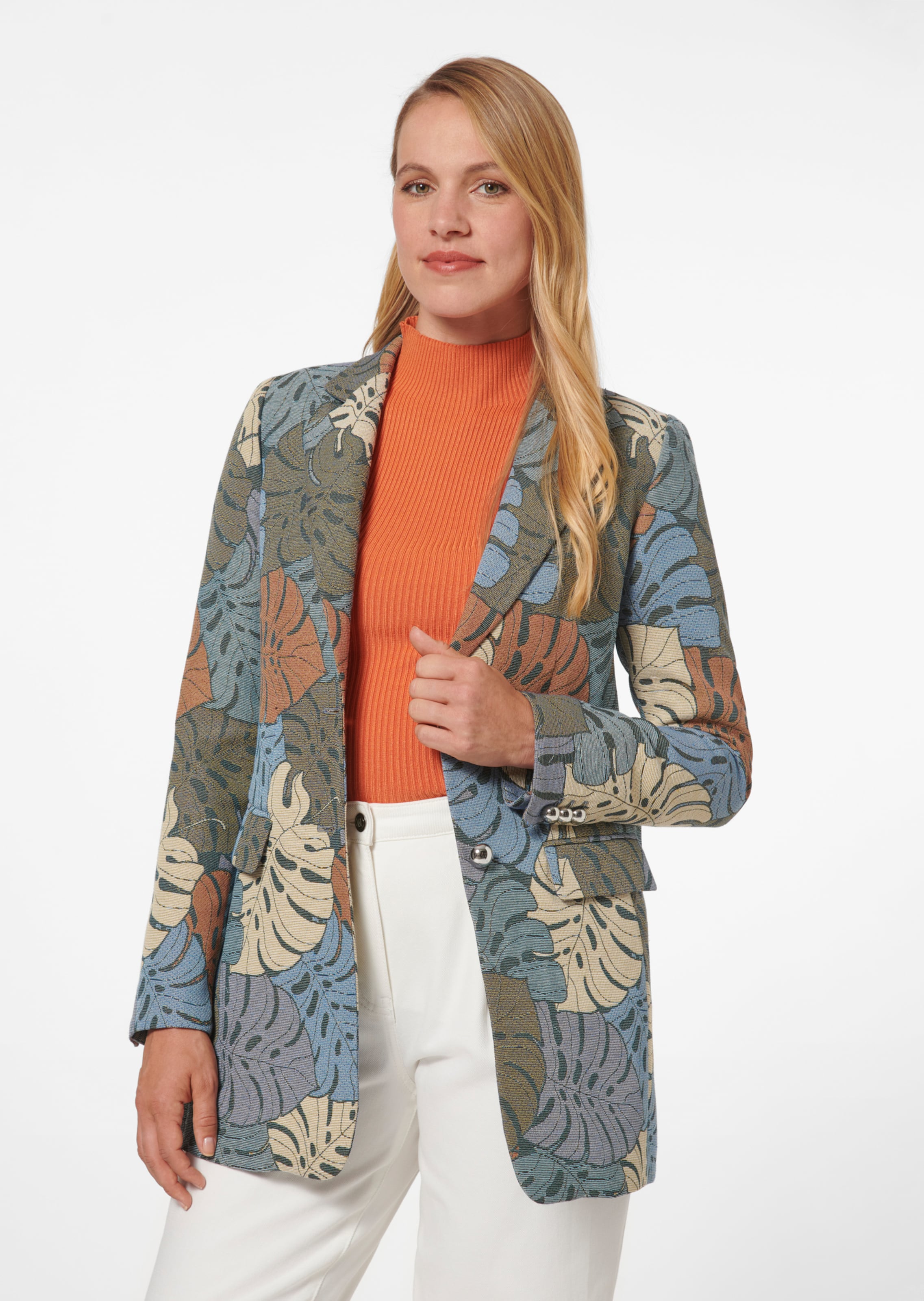 Blazer mit Blättermuster
