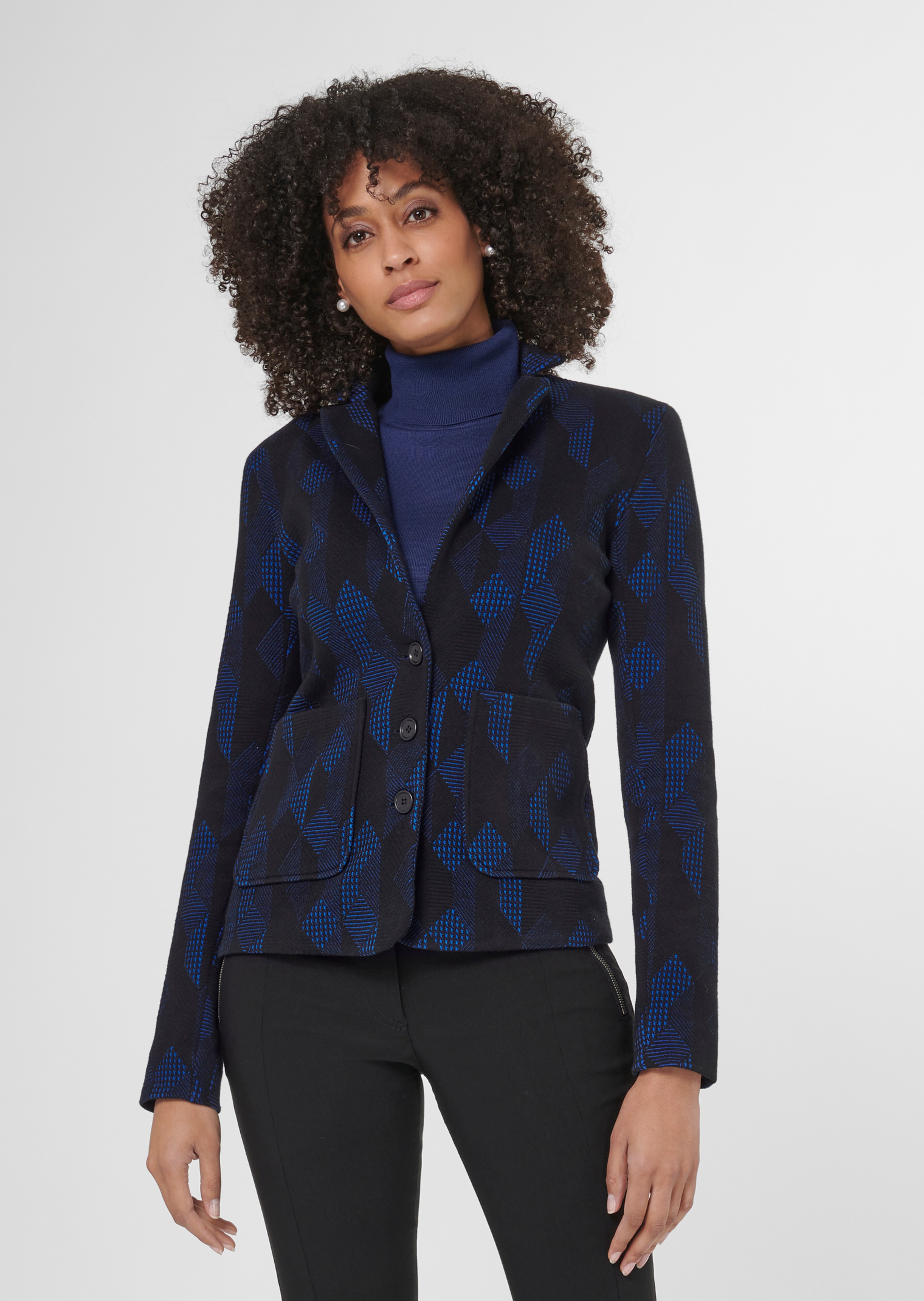 Jersey-Blazer im Two-Tone-Look