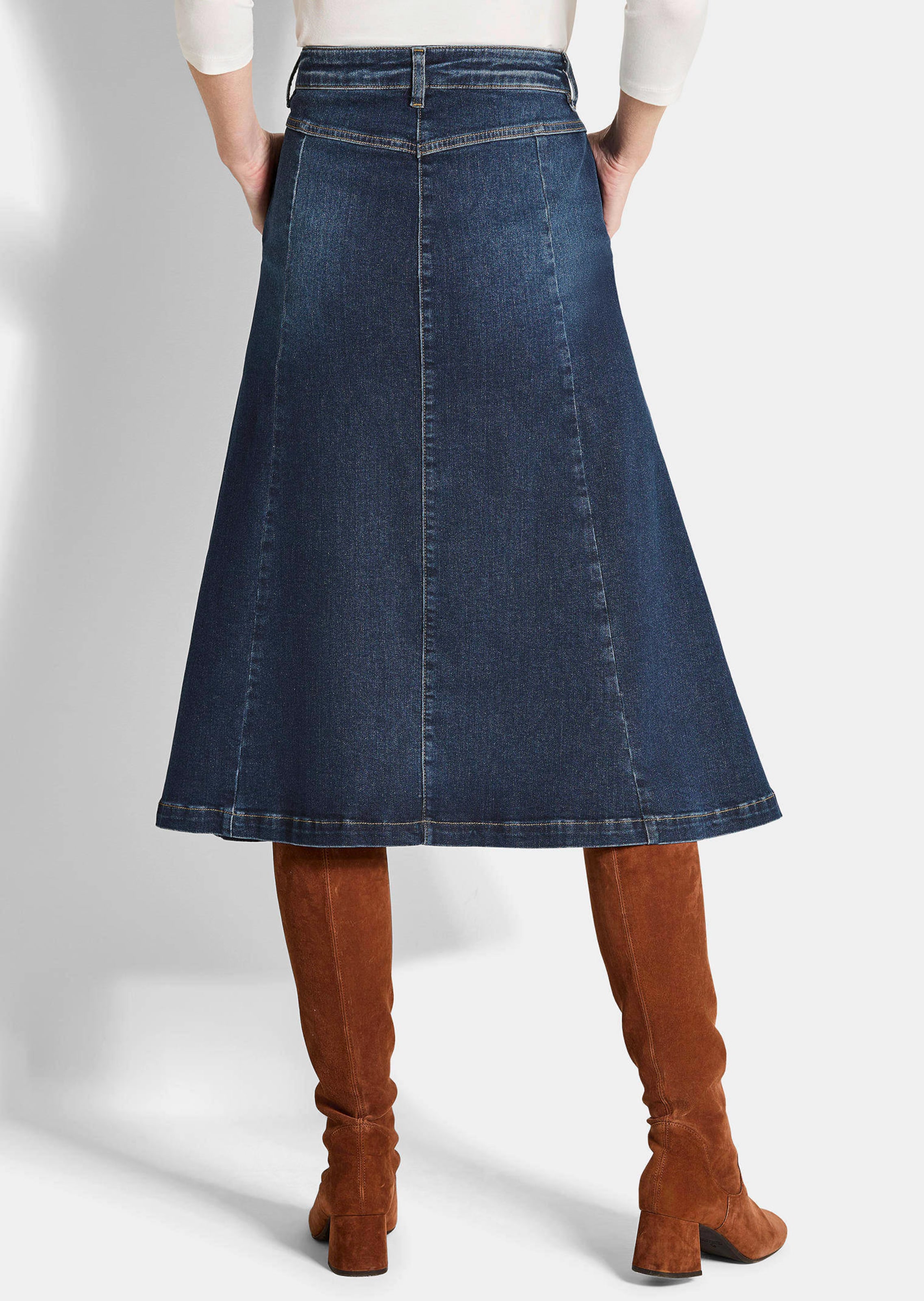 Jupe APC En Jean Bleu Foncé - Taille 34, Coupe A, Coutures Blanches