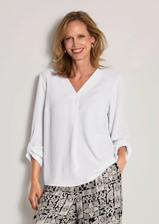 Blouse à encolure en V, facile d'entretien thumbnail 7