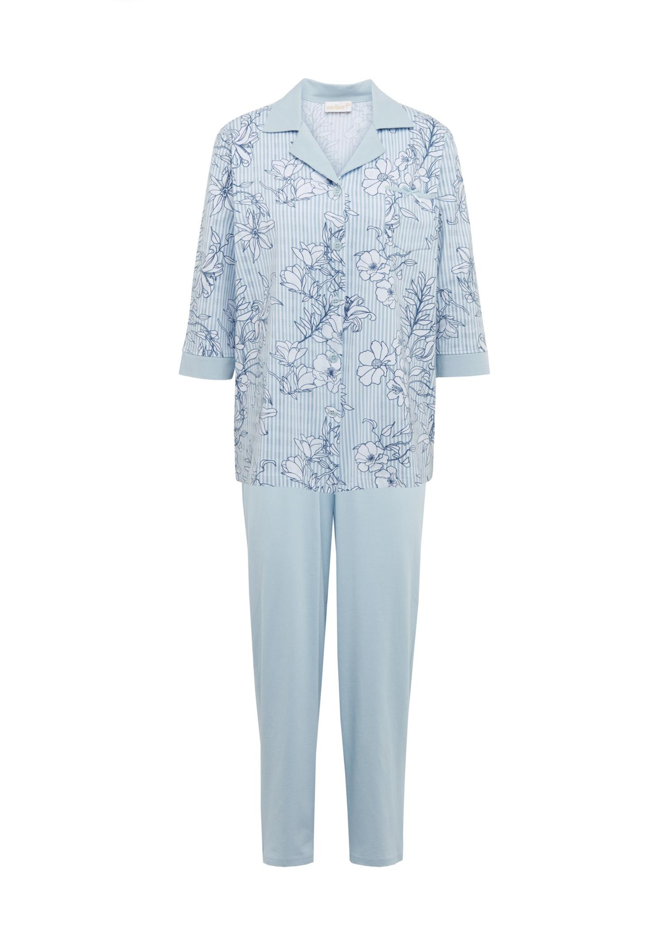 Pyjama - bleu clair / gris / à motifs - Gr. 38/40 de Goldner Fashion
