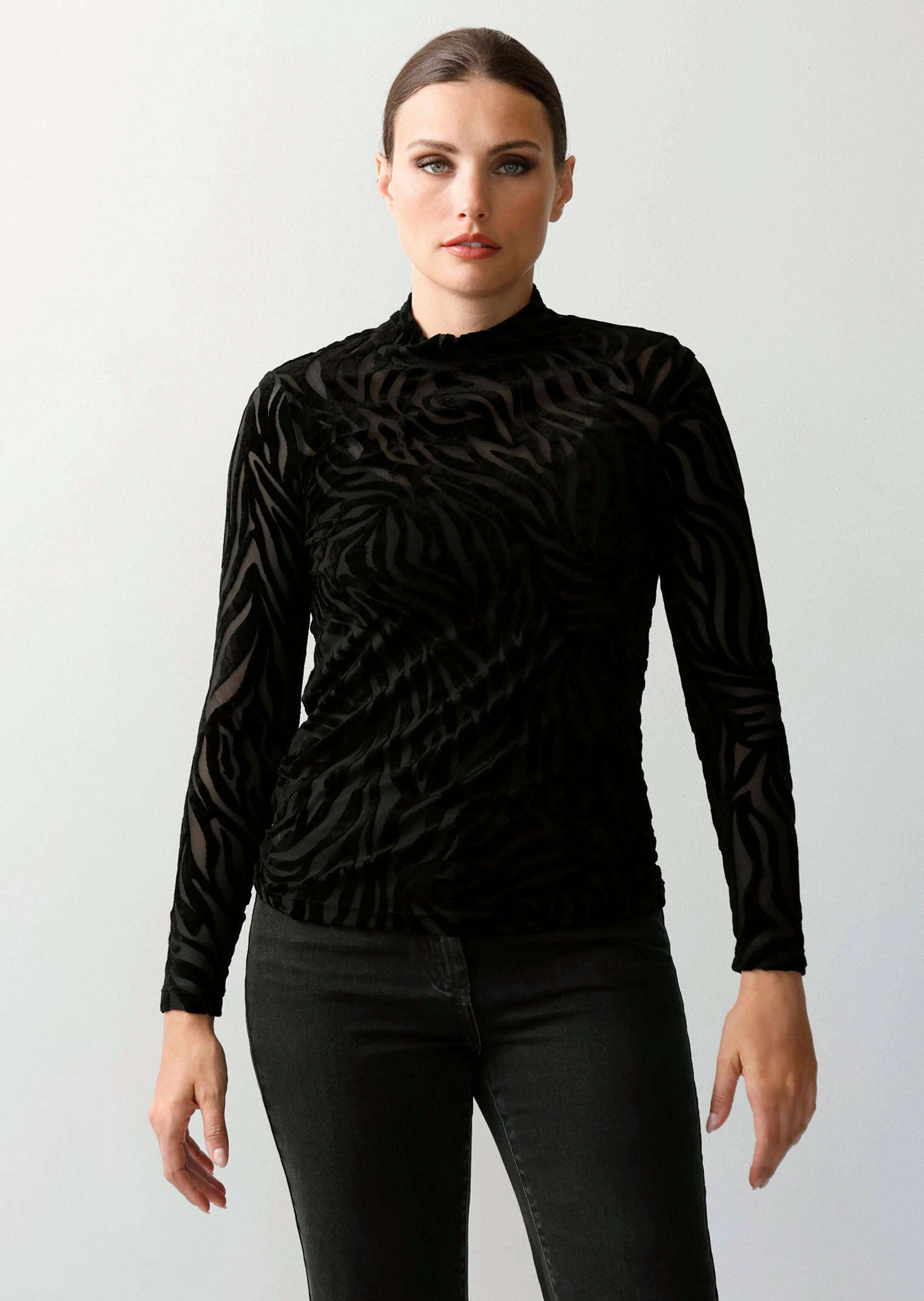 Samtshirt mit Animal-Ausbrenner